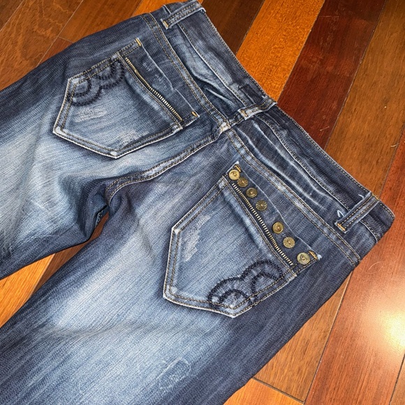 Women's Blue Denim Jeans - Picture 3 of 4